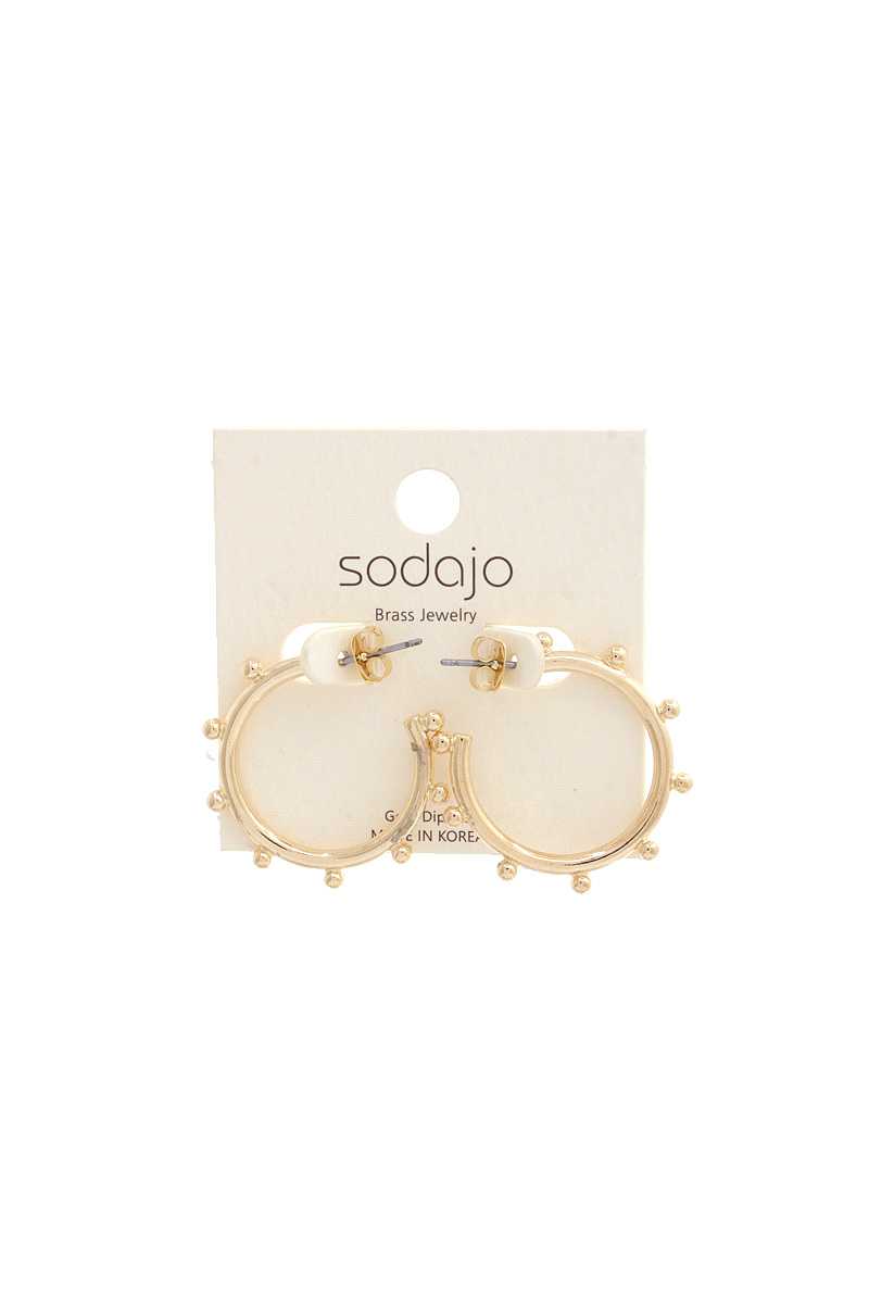 Sodajo Ball Edge Hoop Earring