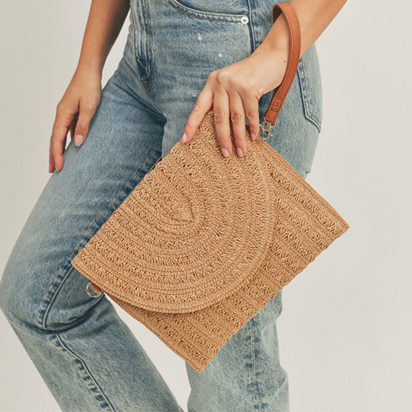 Straw Envelope Crossbody & Clutch